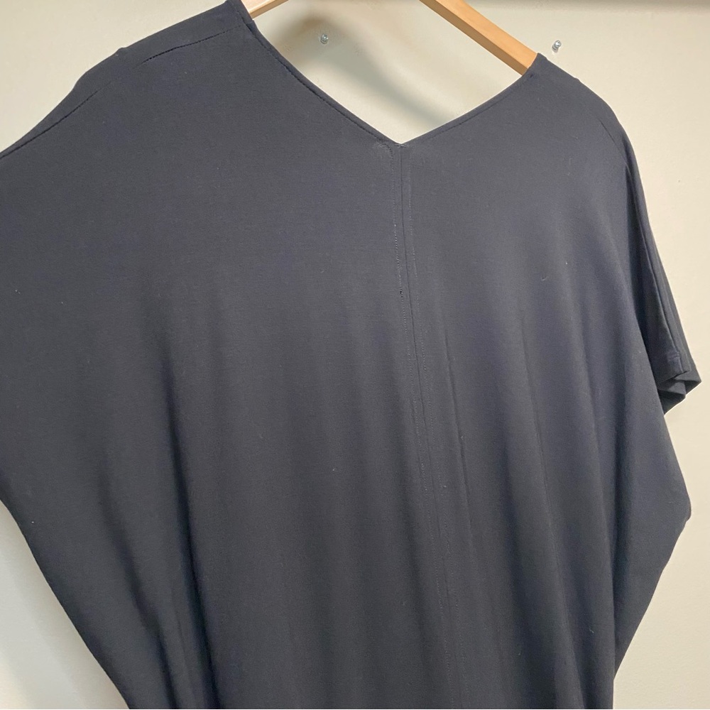 NWT Vince Double V-Neck Popover Dress Black Size XL - Picture 5 of 13